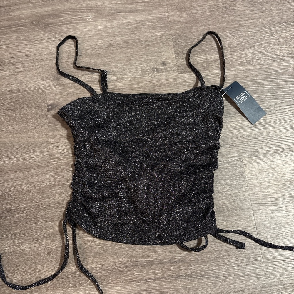 Black Glittery Hollister Women's Top